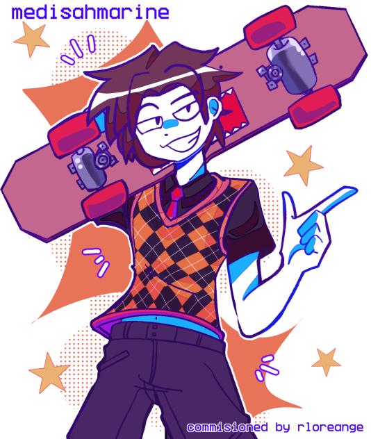 Skateboarder halfbody (coms)