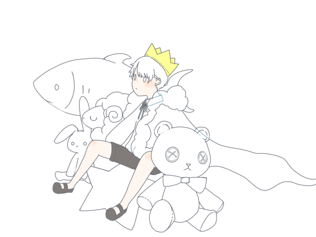 「星の観測者」線画作成途中