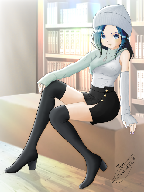 Over the knee boots girl