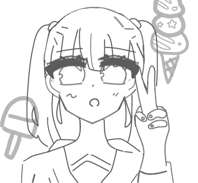 爽やかイラスト（線画）