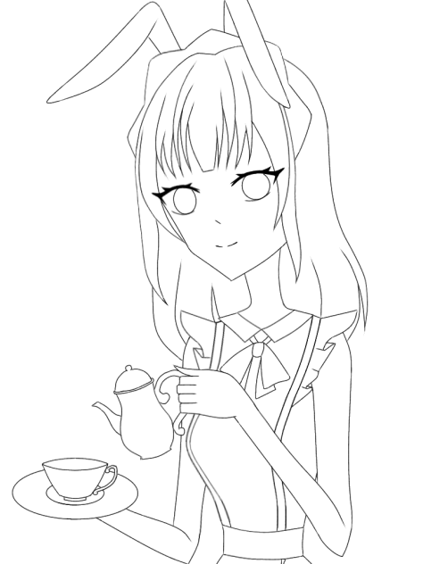 メイドウサギ リメイク【線画】