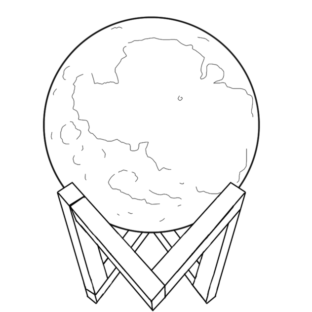 Moon lamp display(gray)