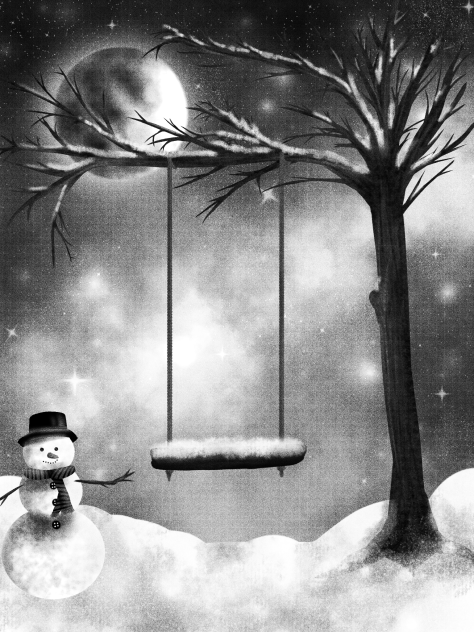 Snowman and swing