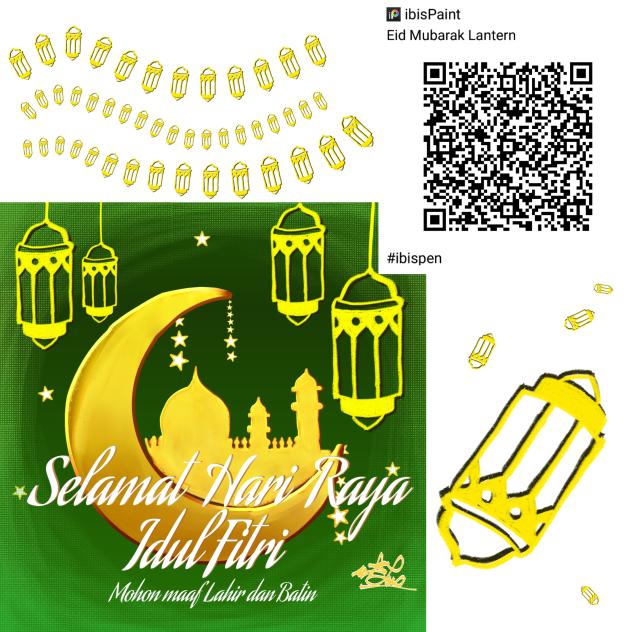 Happy Eid Mubarak Lantern brush