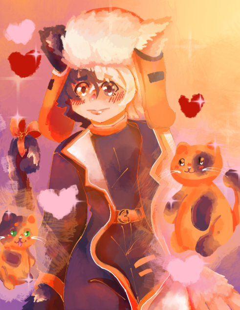 Kitty meow meow 🖤🧡🤍