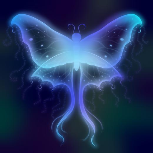 Blue Glowing Butterfly