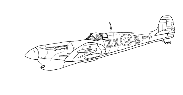 戦闘機 spitfire mk Vc （cbaf）線画 - ibisPaint