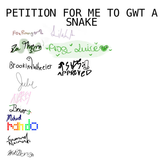 petition for (whoever) to get a snake ibisPaint