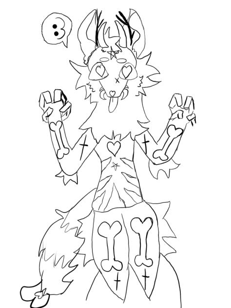 💚🖤Fursona outline💚🖤