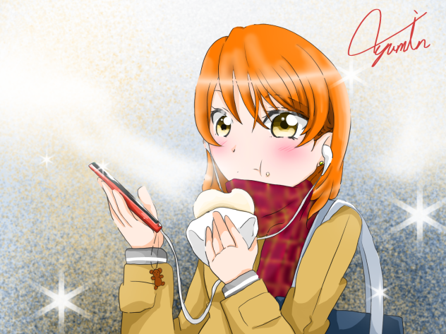 肉まんを食べる少女