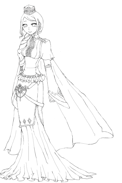 皇女❮線画❯塗って下さい‼