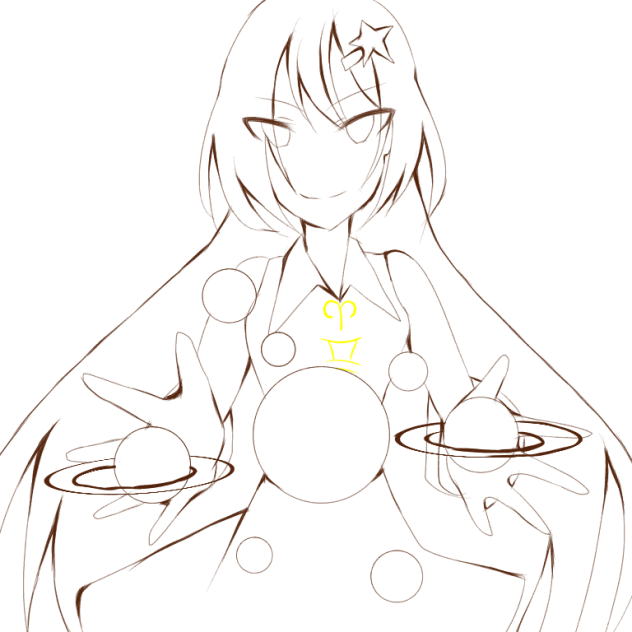 オリキャラ  星山  美月  線画