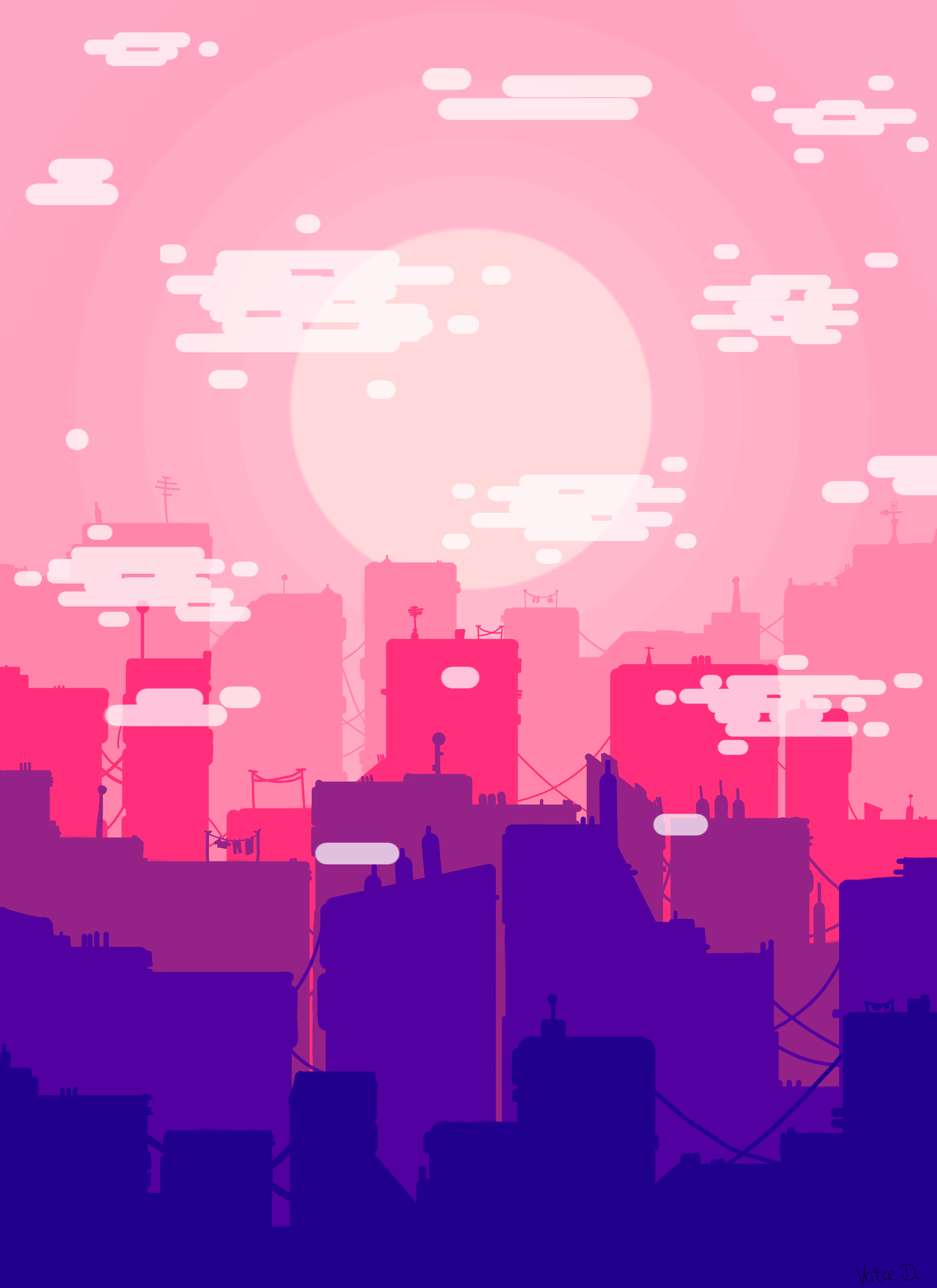 City sunset - ibisPaint