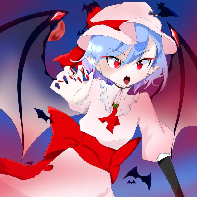 「ほら、こんなに月も紅いから。」