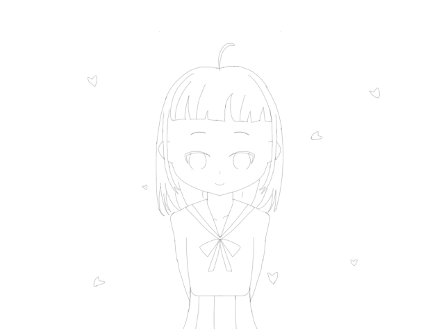 フリー線画(@♡▽♡@