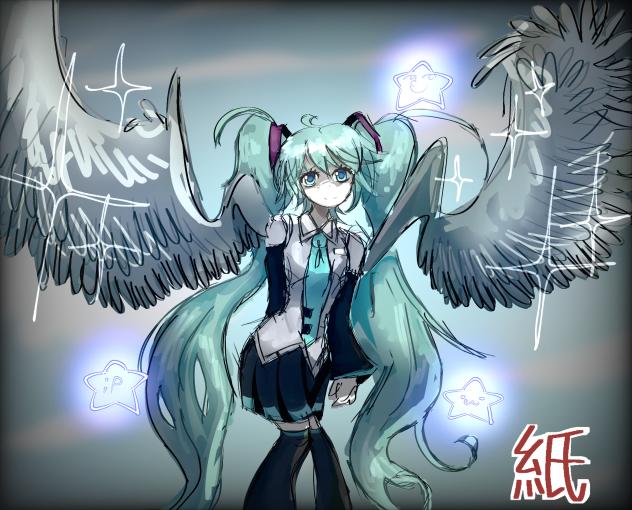 what if Hatsune Miku had wings❔ ☄️🌌