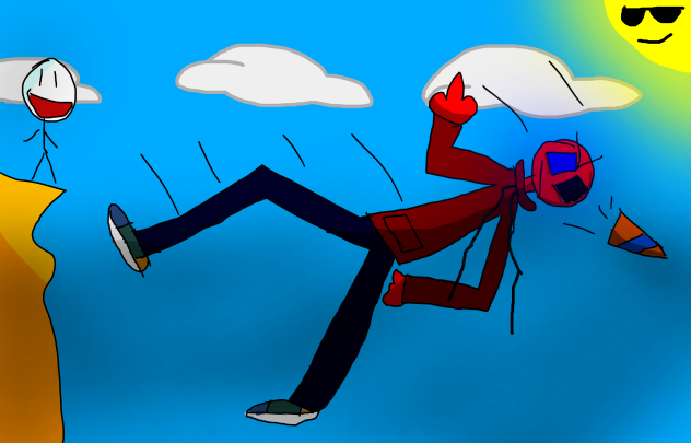 memer falling into the grand canyon