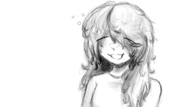 She looks tired in a cute way