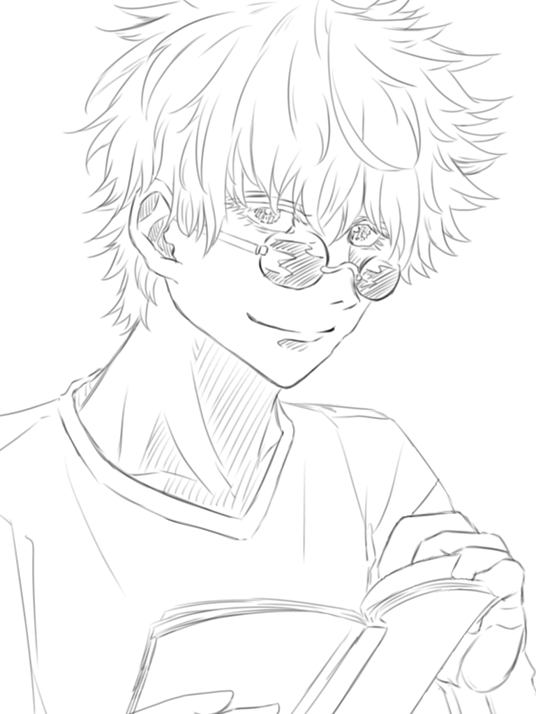 五条悟 線画 - ibisPaint