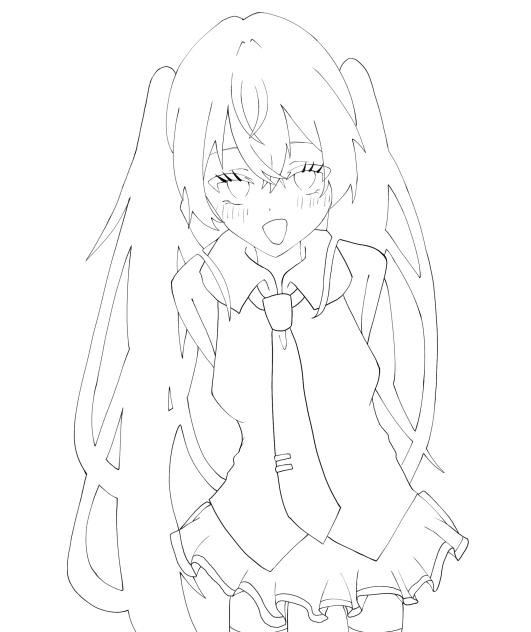 ミクちゃん!!!塗り絵!!