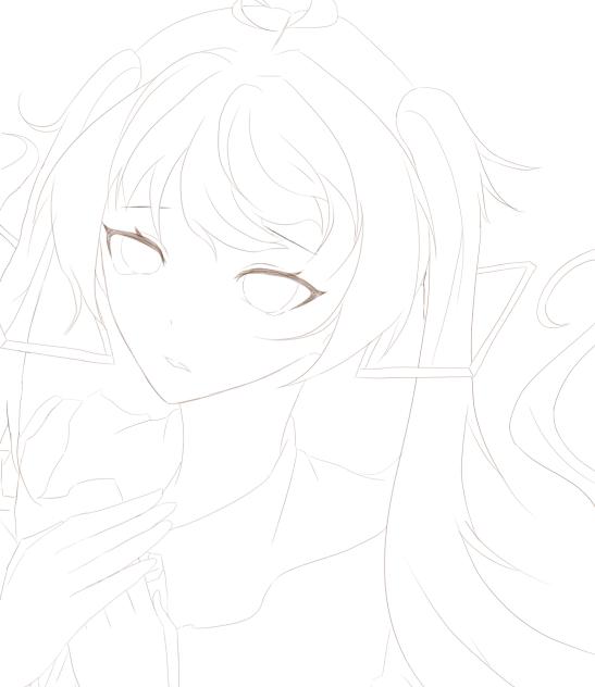 浮　線画