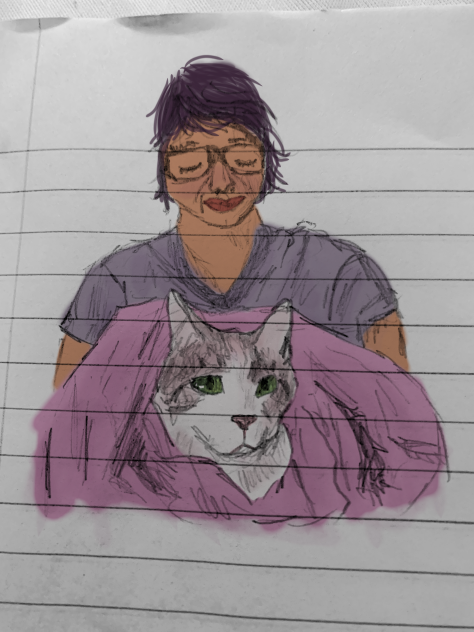 Grandma with her cat