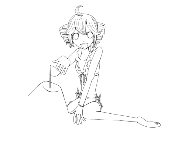 水着テトさん 線画