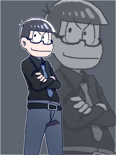黒シャツ眼鏡カラ松