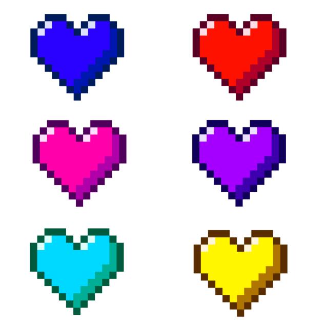 Pixel hearts