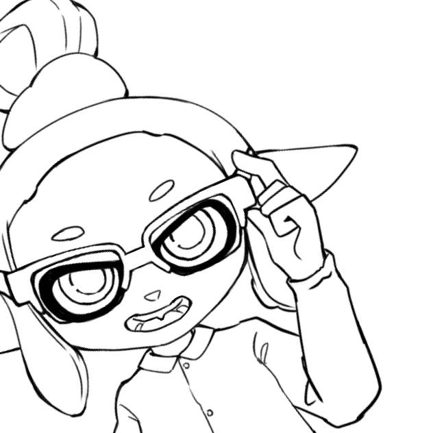 今日のイカちゃんアップ(線画)