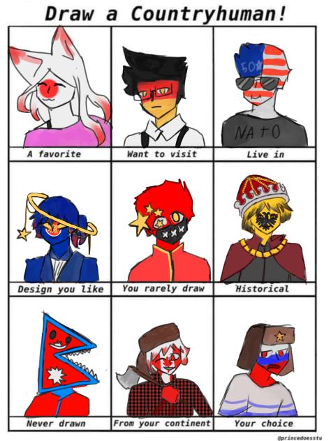 Draw a countryhuman!