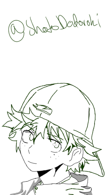 Izuku Midoriya . Black, White, and Green