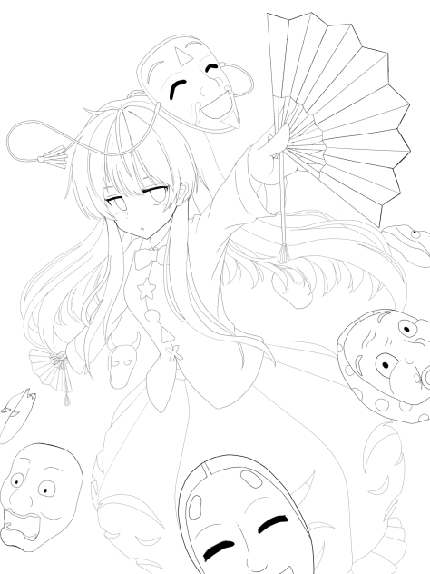 秦こころ  線画