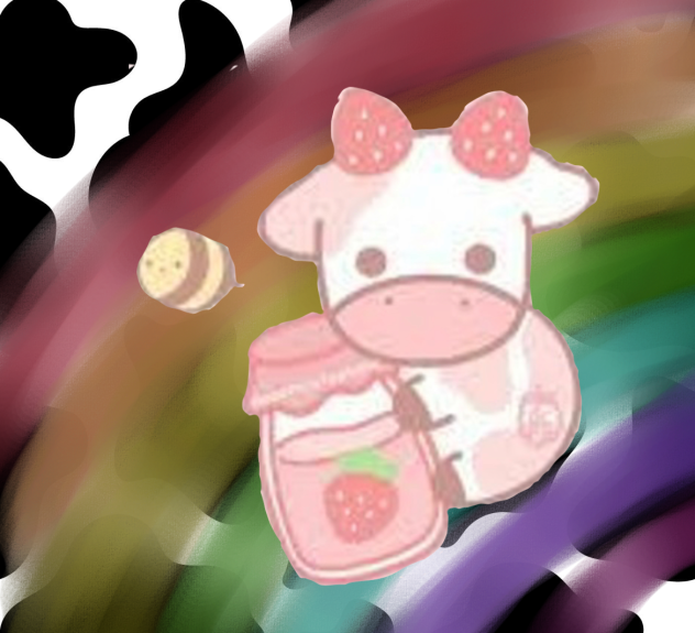 Strawberry cow + Rainbow ♡