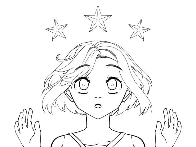Star girl  lineart