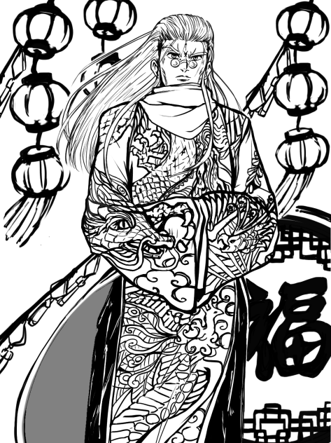 チャイナ用心棒（線画）