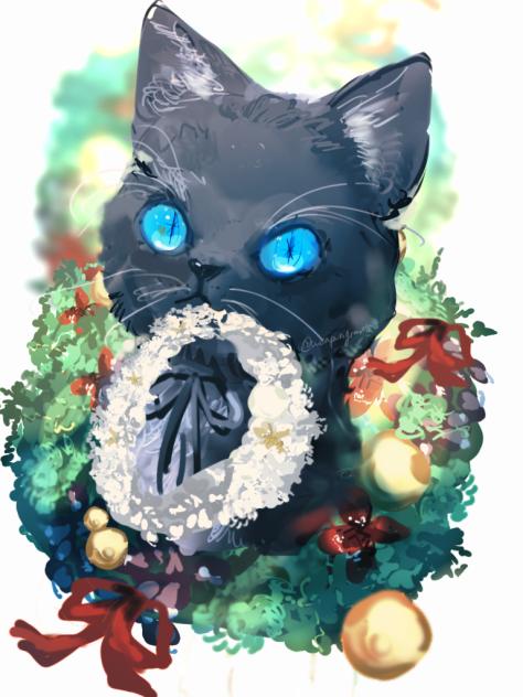 Art of black cat  xmas.ver