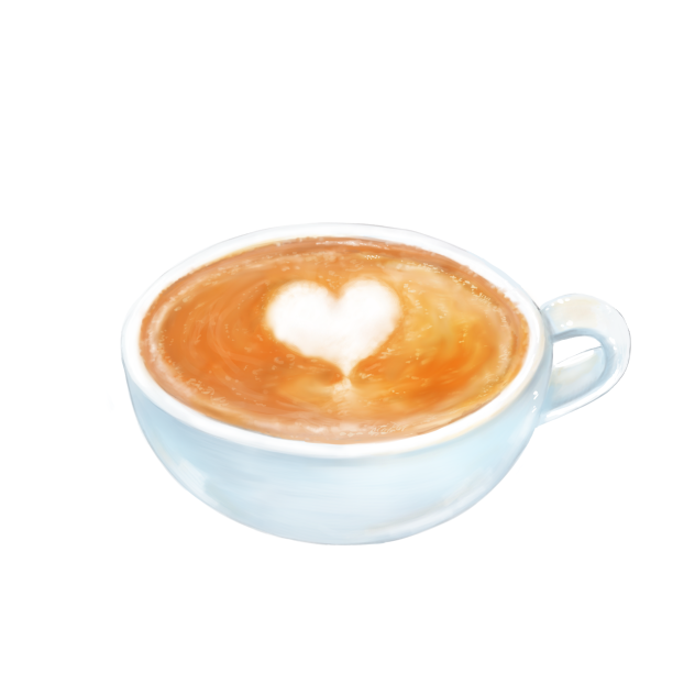 ハートのカフェラテ