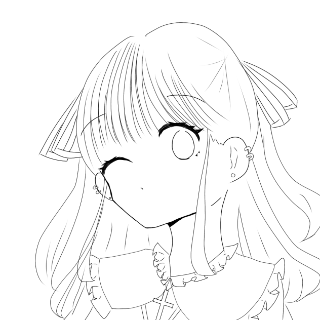 💜🖤地雷系女子🖤💜線画