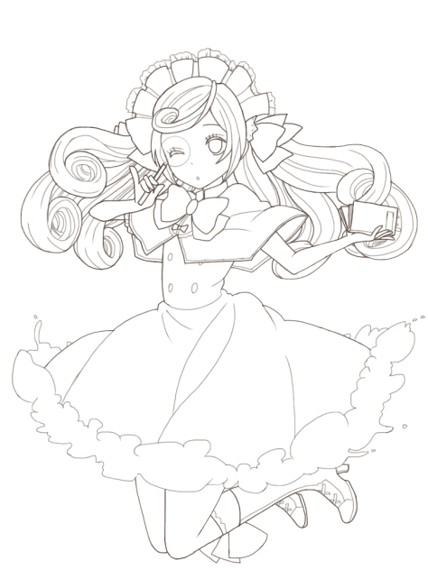 線画(ゆきこたん)