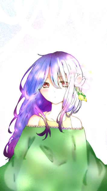 輝くお花と少女