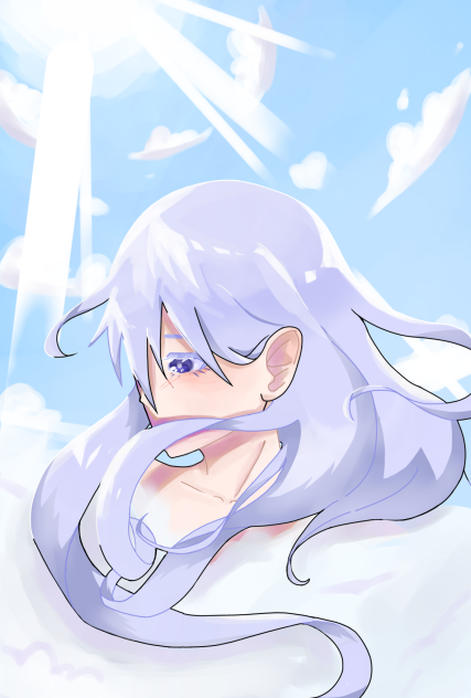 girl with purple hair