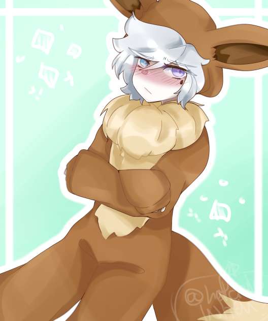 Alex in Eevee onesie