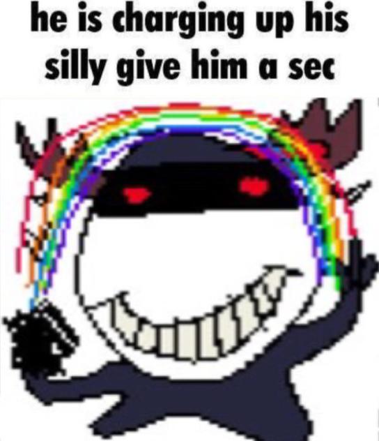 Hes charging up his silly