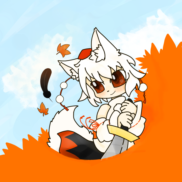 自作缶バッジ　椛ちゃん