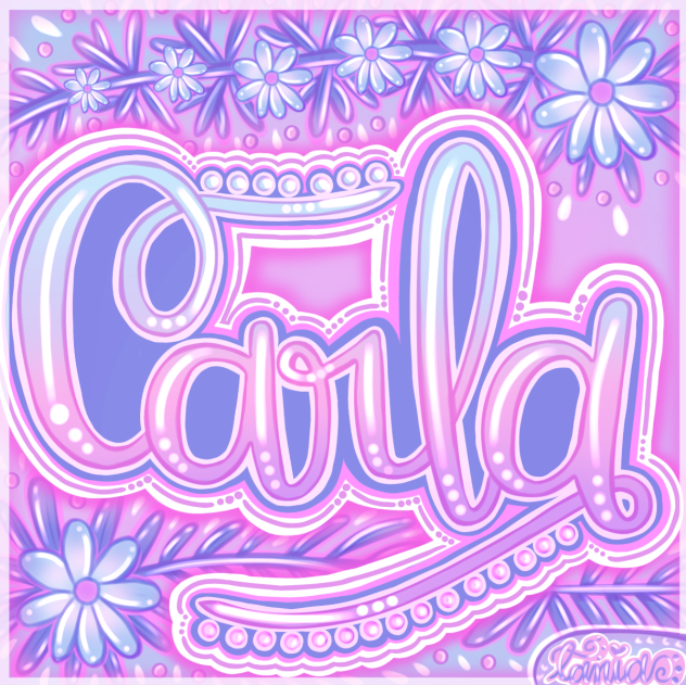 Lettering con  el nombre Carla 💙