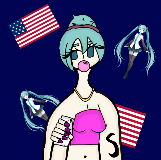 Miku as an American