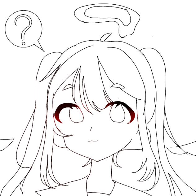 天使(フリー線画)