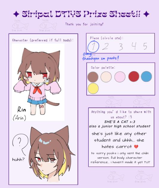 ✦[Siripal dtiys prize sheet!!]✦
