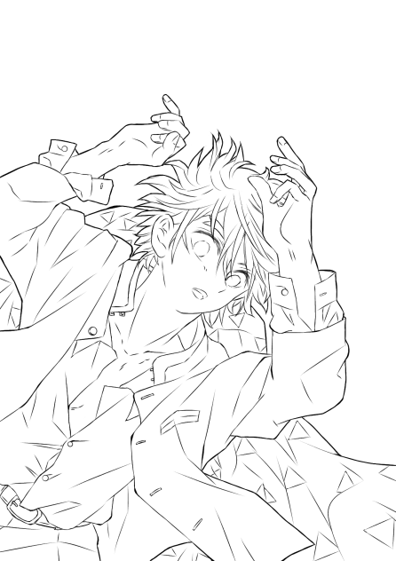 藤と善逸　線画